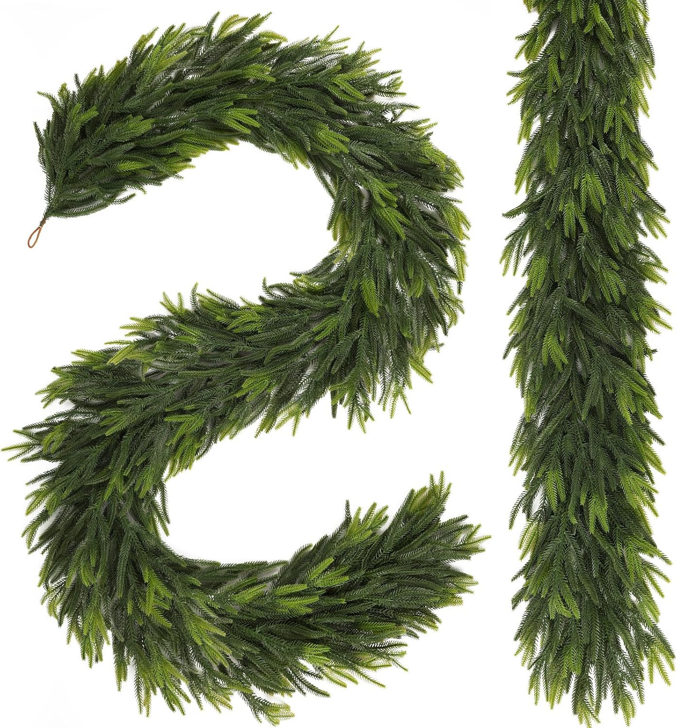 N&T NIETING 2 PCS Christmas Norfolk Pine Garland, Real Touch Pine Garlands Faux Greenery Garland ... | Amazon (US)