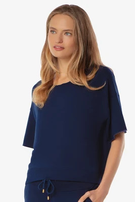Short Sleeve Pullover  |  Navy | Helen Jon