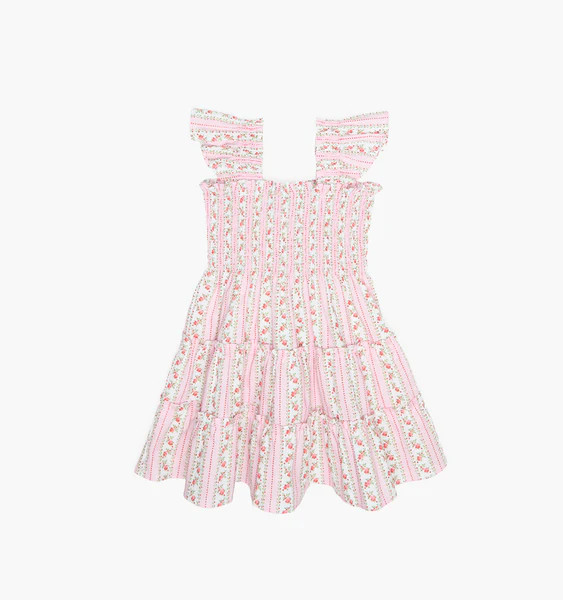 The Tiny Ellie Nap Dress - Pink Floral Dot Stripe | Hill House Home US