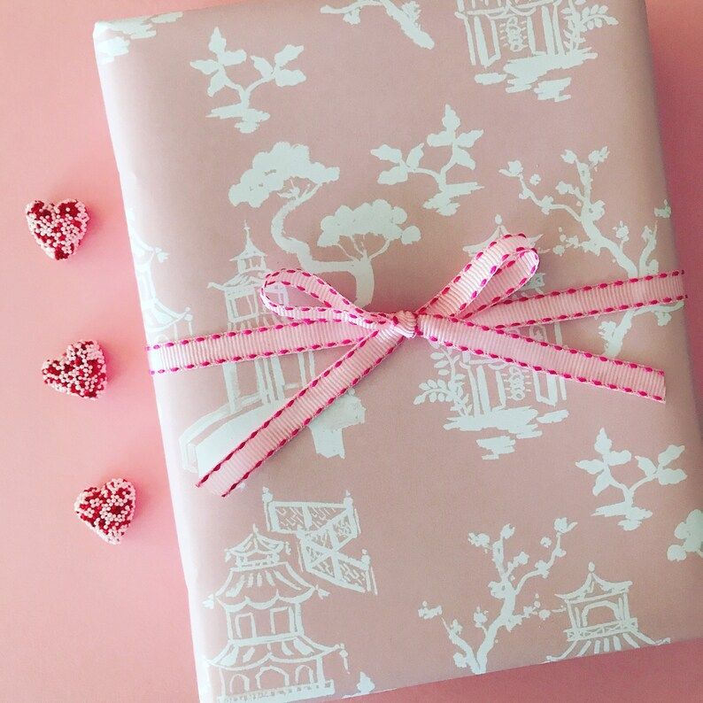 Wrapping Paper: Blush Pagoda {Wrapping Paper} {Christmas, Holiday, Birthday, Gift Wrap} | Etsy (US)