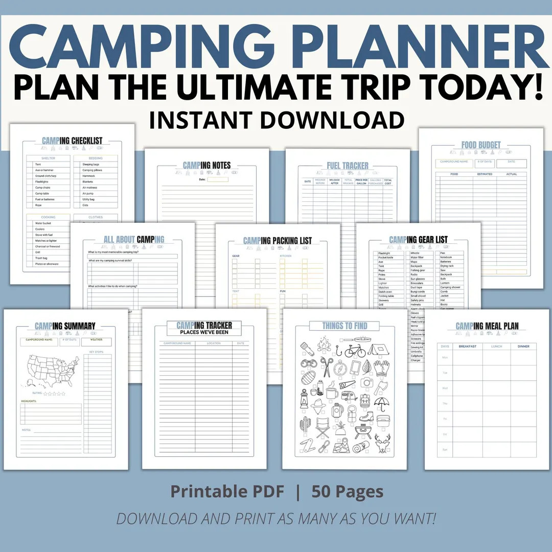 Camping Planners and Activities!!! / Camping Planner / Travel Planner / INSTANT DOWNLOAD / Printa... | Etsy (US)