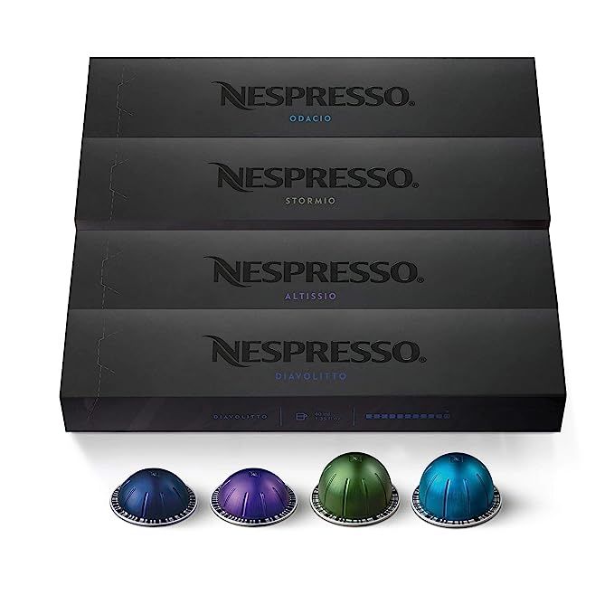 Nespresso Capsules VertuoLine , Intense Variety Pack, Dark Roast Coffee, 40 Count Coffee Pods, Br... | Amazon (US)