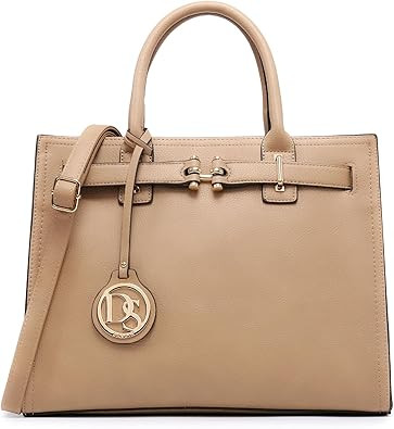 Dasein Women Satchel Purses Handbags Belted Top-handle Work Tote Shoulder Bags with Long Strap | Amazon (US)