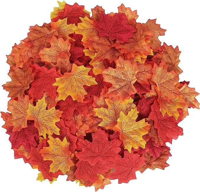 Bassion 1000 Pcs Assorted Mixed Fall Colored Artificial Maple Leaves for Weddings, Events and Dec... | Amazon (US)