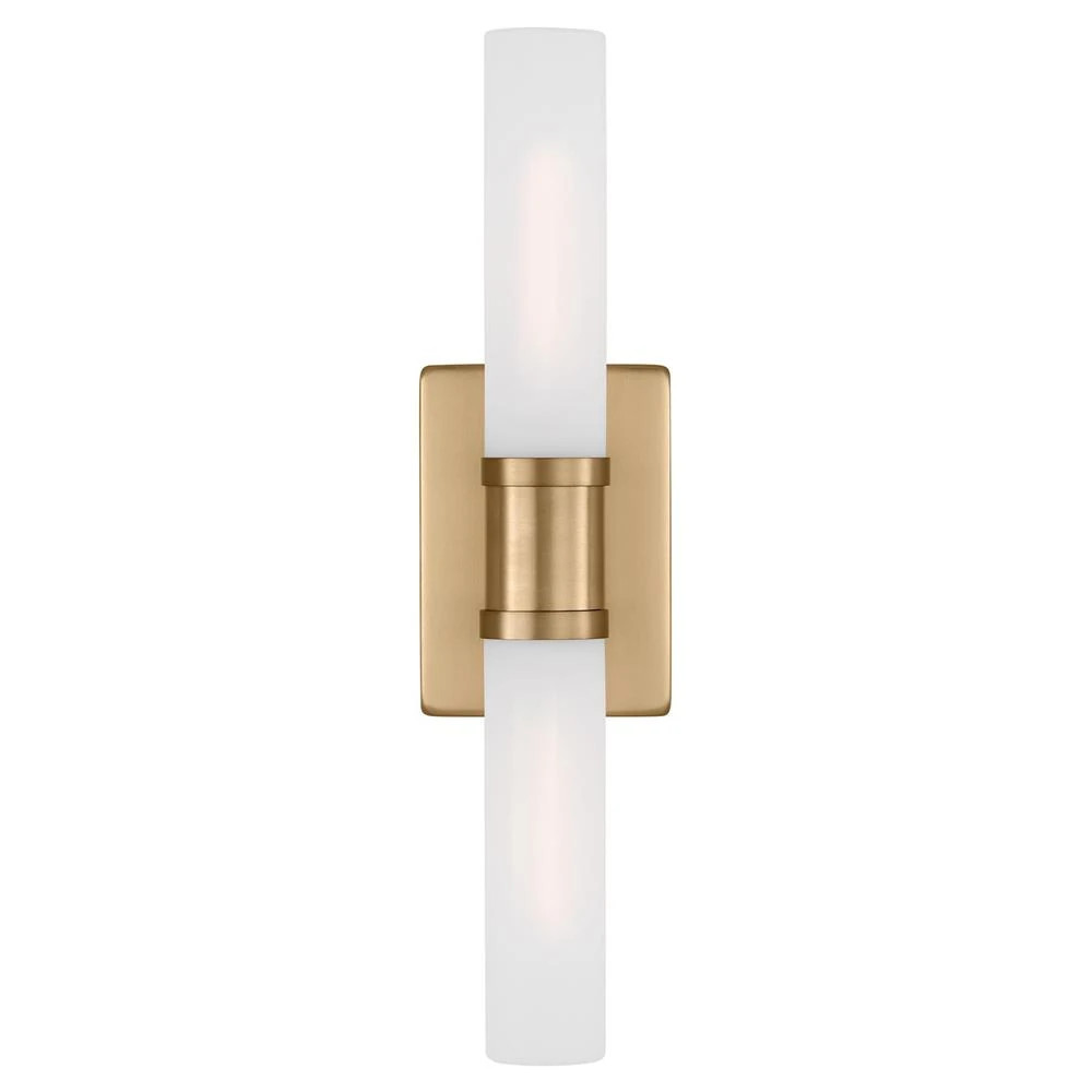 Visual Comfort Studio Keaton Modern Satin Brass 2 Light Bath Sconce | Kathy Kuo Home