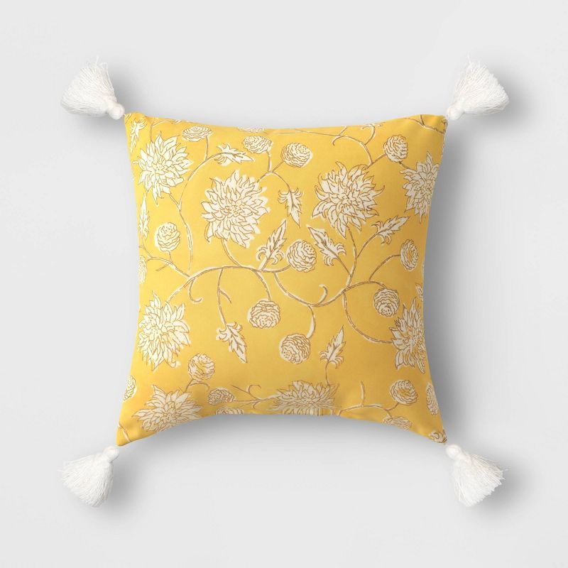 18" Outdoor Throw Pillow Dahlia Vine Yellow - Threshold™ | Target