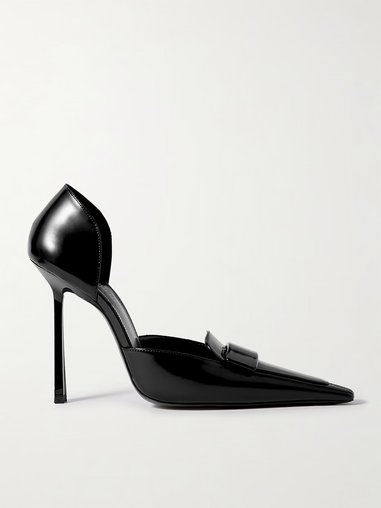 SAINT LAURENT - D'orsay Glossed-leather Pumps - Black | NET-A-PORTER (US)