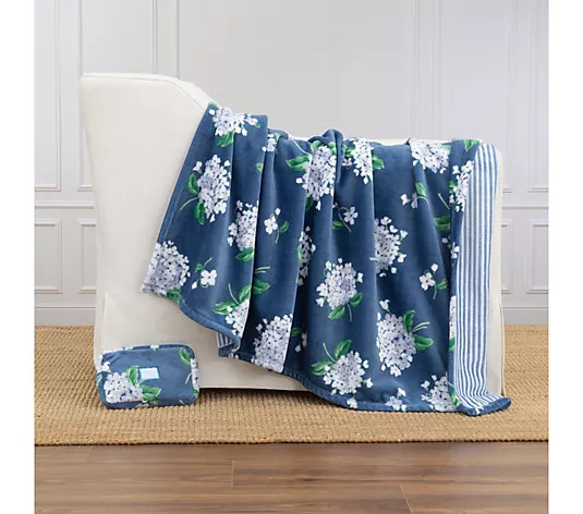 Draper James Reversible 60x70 Velvetsoft Throw - QVC.com | QVC