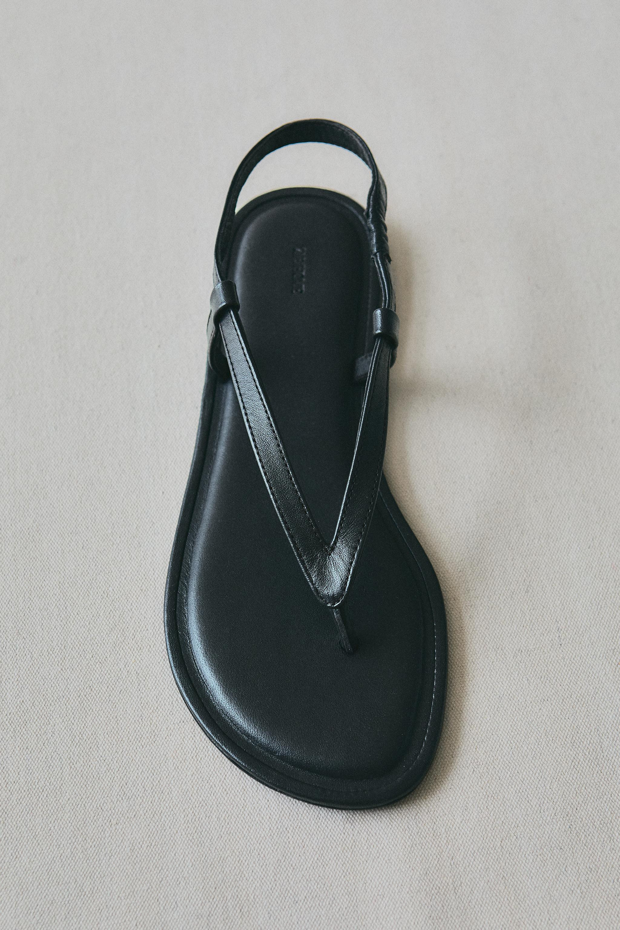 FLAT LEATHER SANDALS | Zara UK
