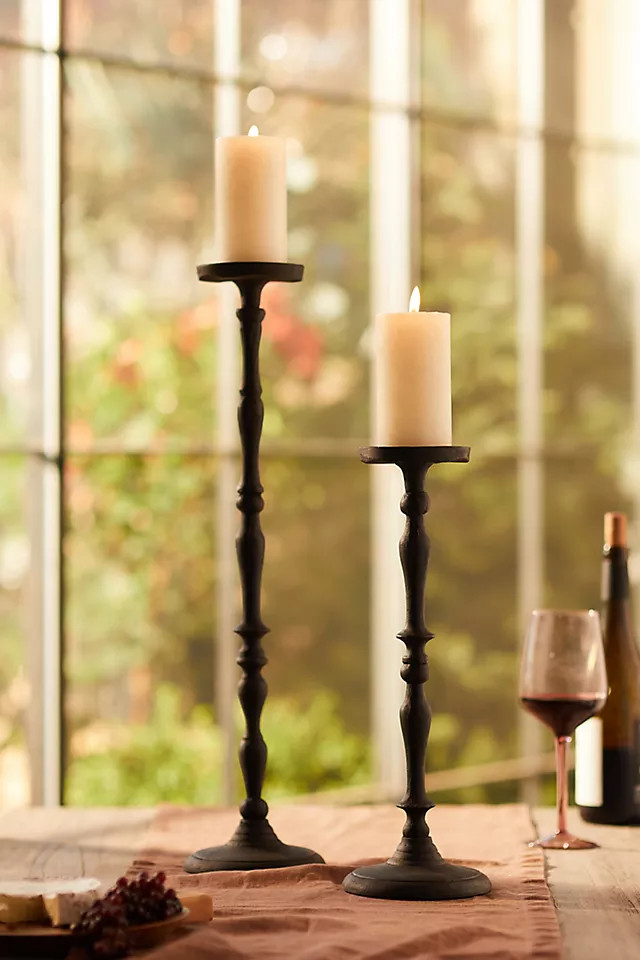Footed Pillar Candle Holder | Anthropologie (US)