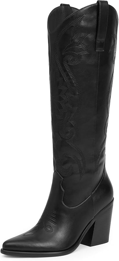 Modatope Cowgirl Boots Women Chunky Heel Knee High Cowboy Boots Embroidery Western Boots for Wome... | Amazon (US)