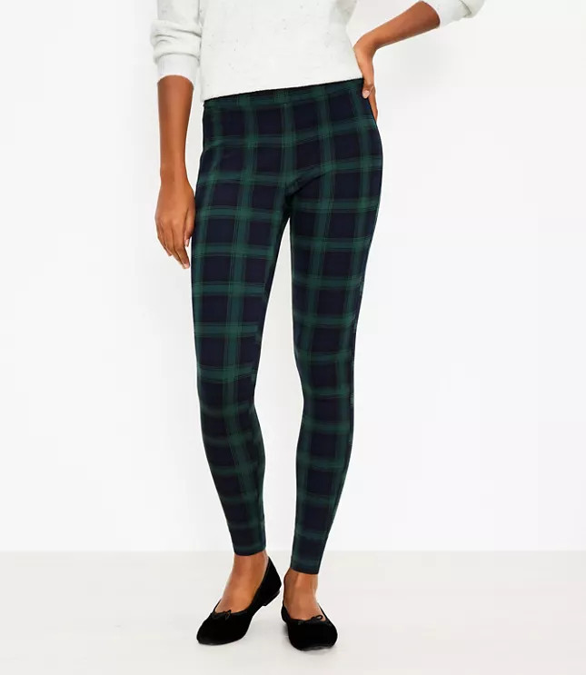 Plaid Ponte Leggings | LOFT