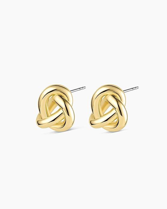 gorjana - Infinity Knot Studs 5/8" - 18k Gold Plated Brass - Elegant Unique Design - Comfortable ... | Amazon (US)