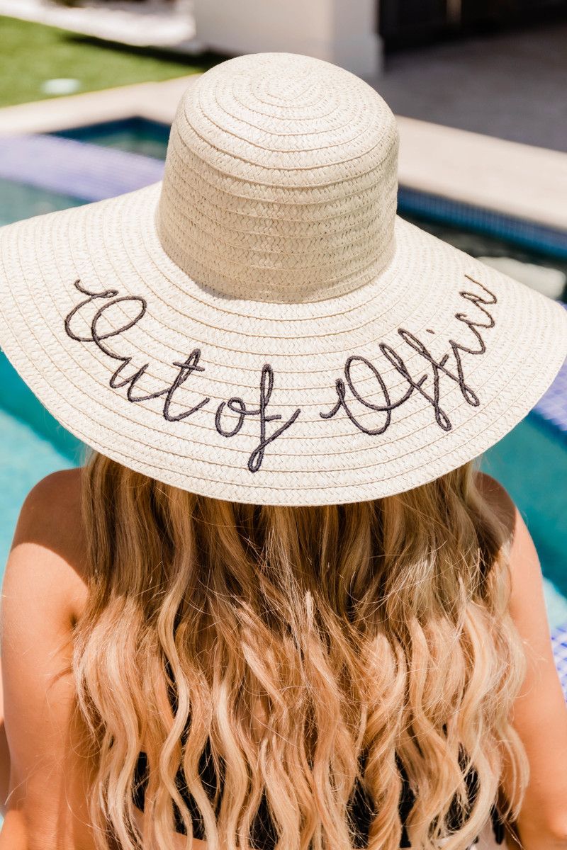 Beach Beauty Embroidered Floppy Hat Beige | The Pink Lily Boutique