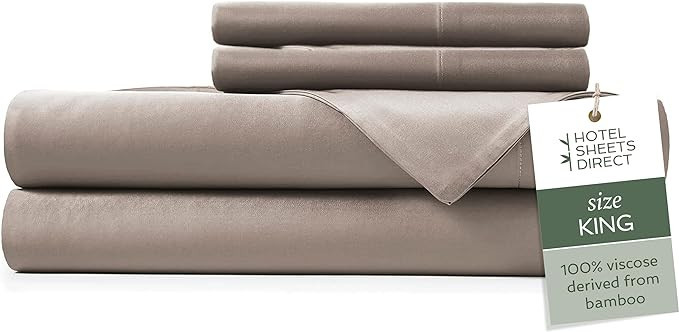 Hotel Sheets Direct 100% Viscose Derived from Bamboo Sheets King - Cooling Luxury Bed Sheets w De... | Amazon (US)