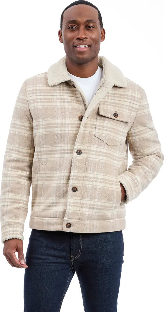 Lucky Brand Plaid Faux Shearling Lined Trucker Jacket | Nordstromrack | Nordstrom Rack