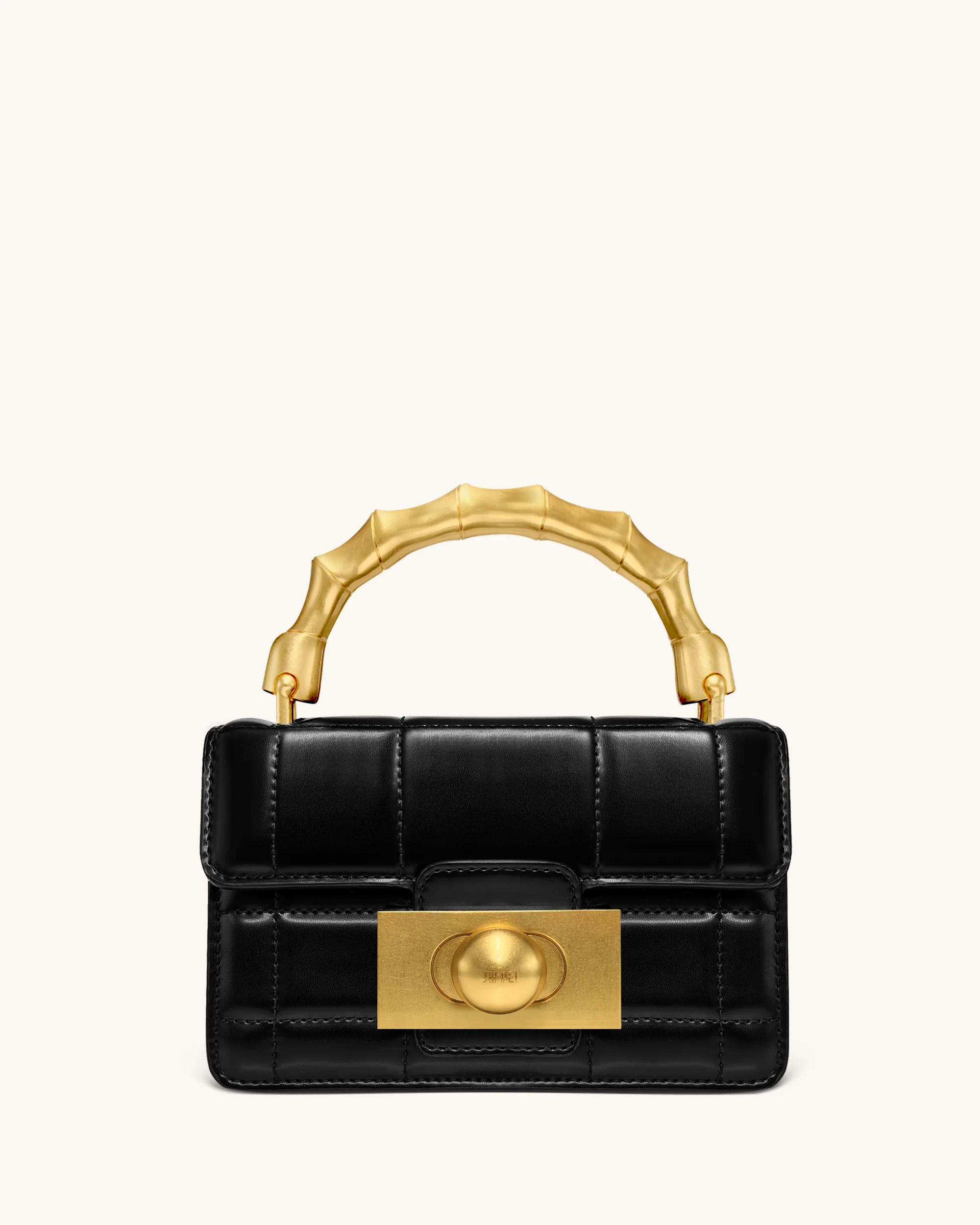 Kaia Bamboo Metal Handle Handbag - Black | JW PEI US