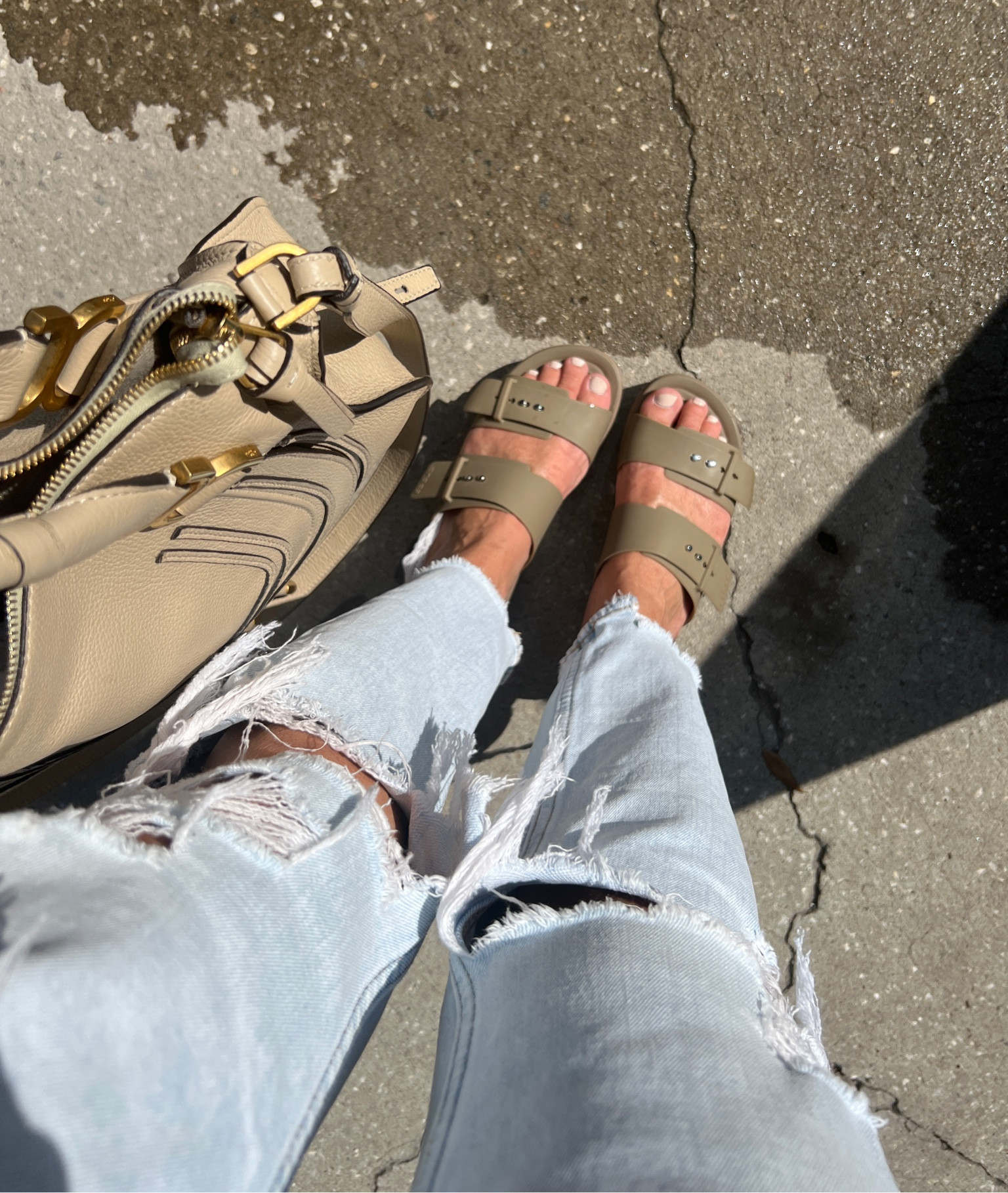 Ok. I always said I would never buy crocs. Also the stock photo doesn’t do these justice. Took my son to the Croc store for his b’day today and popped these on. They are SO comfy, waterproof, and at 5’1” the platform is 👌🏻. They are like a chic Birkenstock. Color is better in person too..more of an olive/khaki. Do it! PS: tagged my bag too.. :)