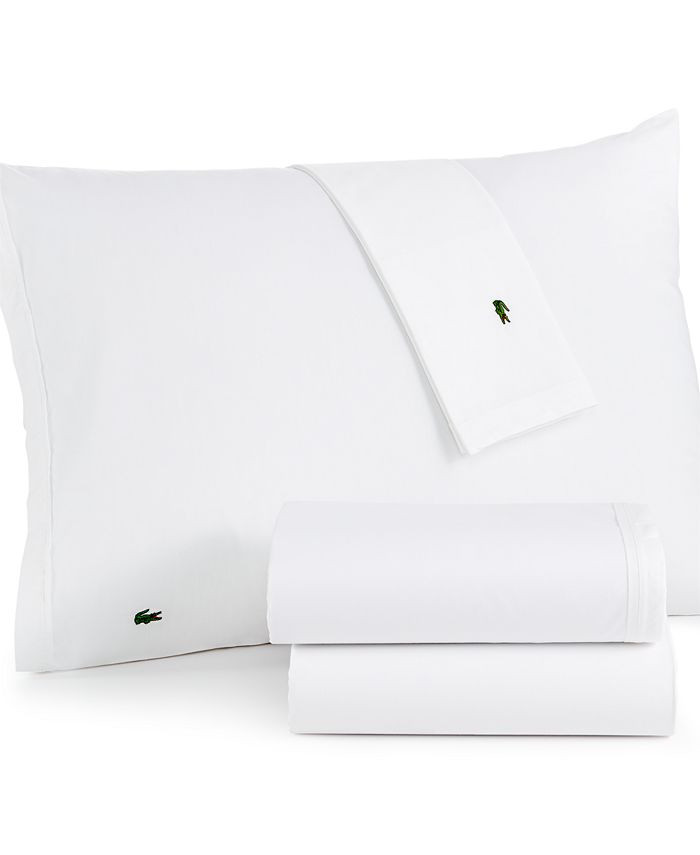 Lacoste Home Solid Cotton Percale Sheet Set, Twin & Reviews - Home - Macy's | Macys (US)