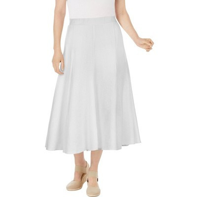Woman Within Linen-Blend Skirt - S, White | Target