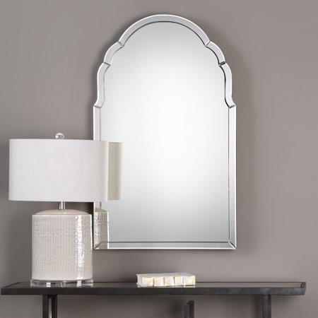 Uttermost 09149 Brayden 40"" X 24"" Arched Beveled Frameless Mirror | Walmart (US)