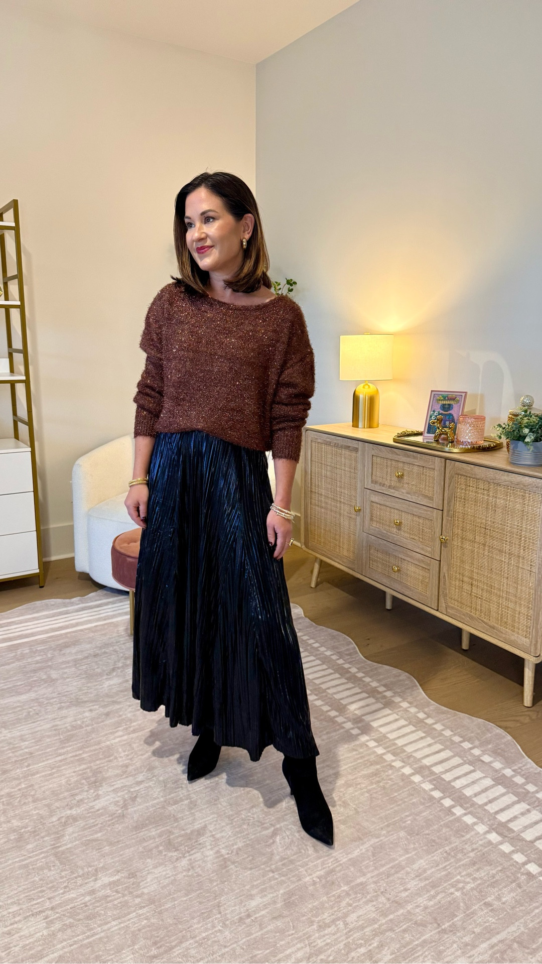 Holiday outfit idea - this skirt can be styled so many ways! I’ll share more ways to style soon but grab it before it sells out! 

#LTKHoliday #LTKPetite #LTKStyleTip