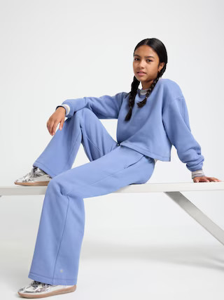 Athleta Girl All Day Sparkle Rib Wide Fleece Leg Pant | Athleta