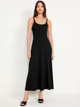 Fit &amp; Flare Rib-Knit Maxi Dress | Old Navy (US)
