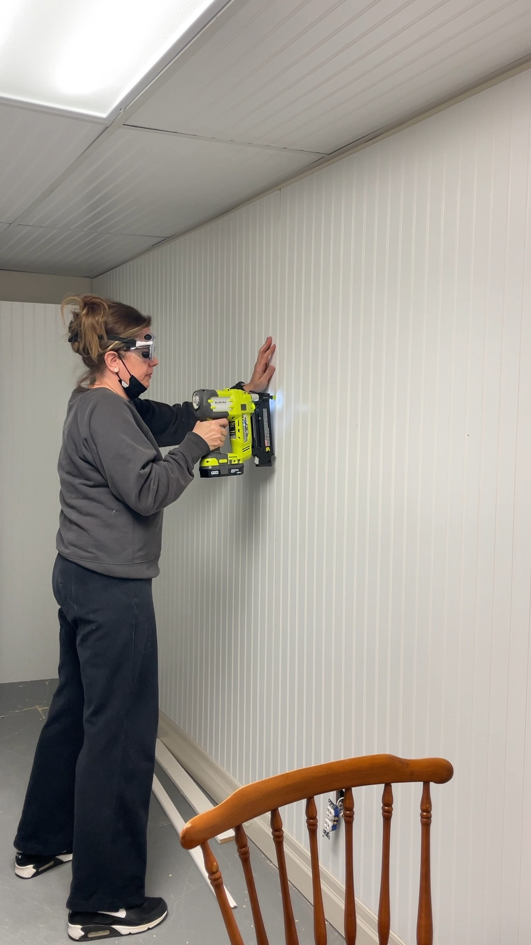 The world of possibilities and DIY once your own nail gun is endless. Such an easy tool to use and great for those around the house projects. I use this to put together my entire laundry room, build a fireplace mantle and next will be adding moulding to my hallway. If you’re thinking you’d love to start some projects in your home I’m telling you this is the go to tool.