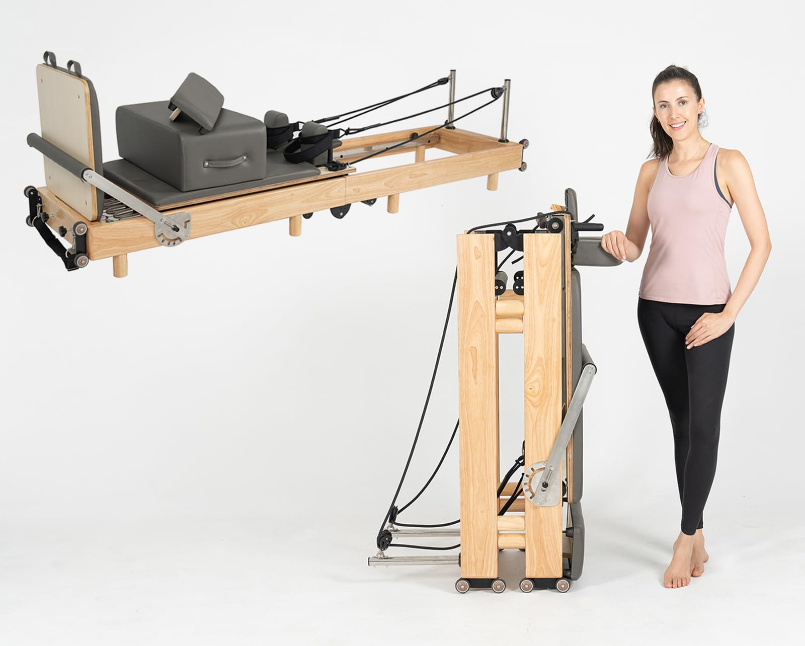 nexace Pilates Reformer Machine, Wood Foldable Pilates Machine Equipment for Home Workout | Amazon (CA)