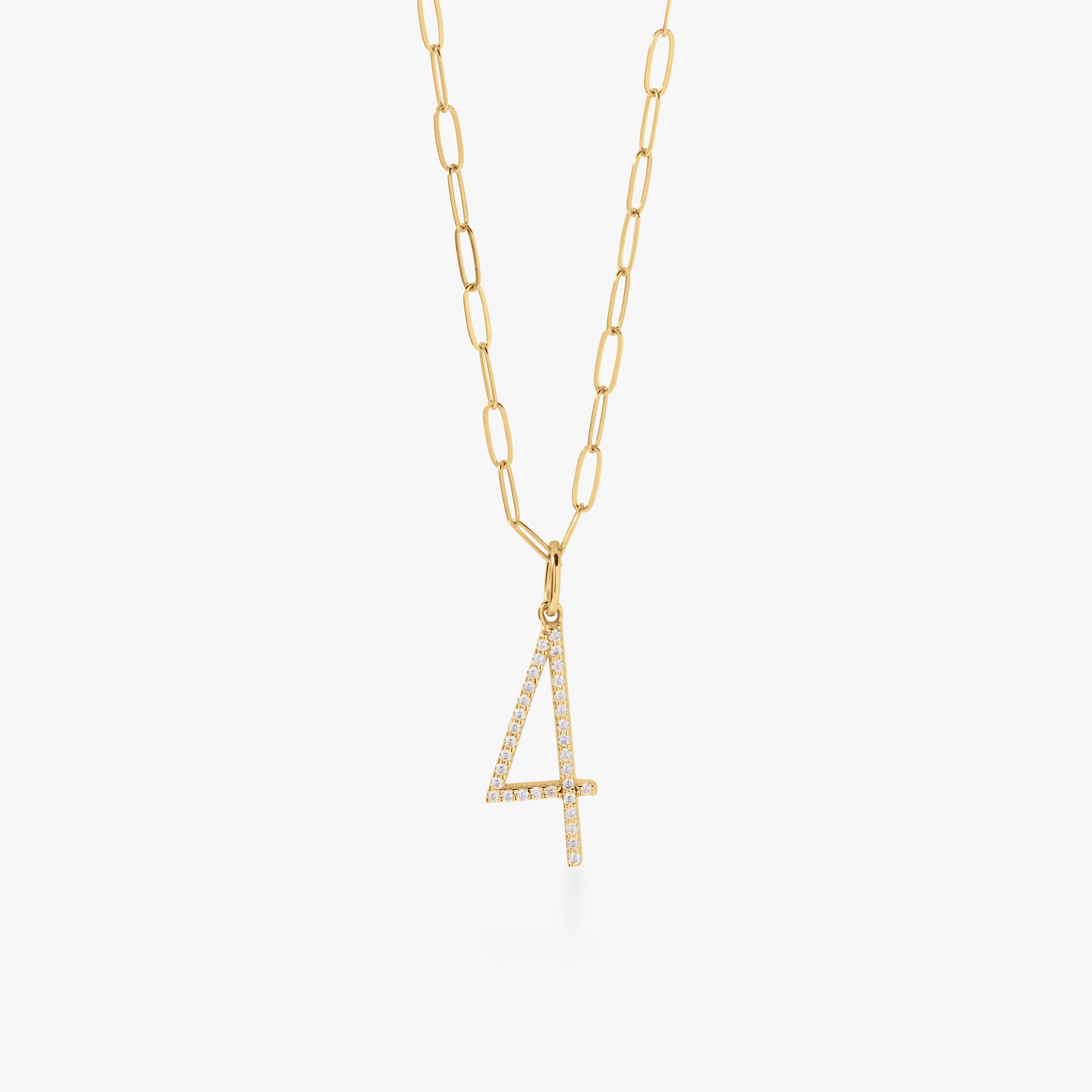 Pav\u00e9 Elongated Number Necklace | Tiny Tags (US)