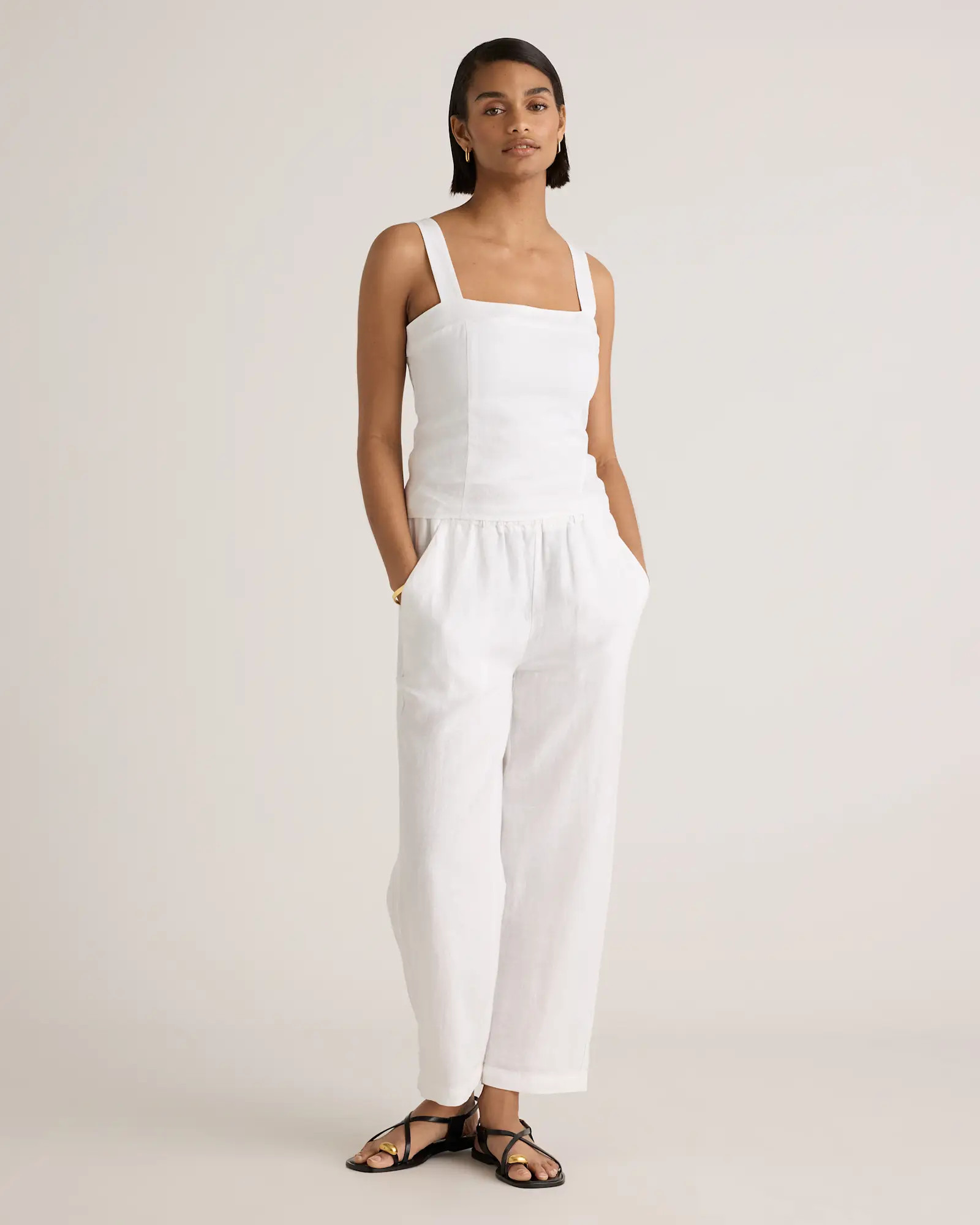 100% European Linen Fitted Tank | Quince