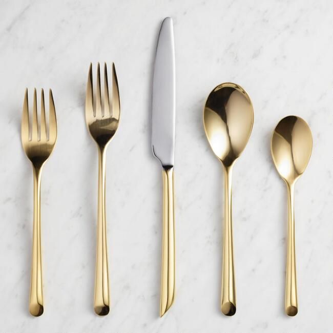 Gold Wave Soup Spoons Set of 4 | World Market