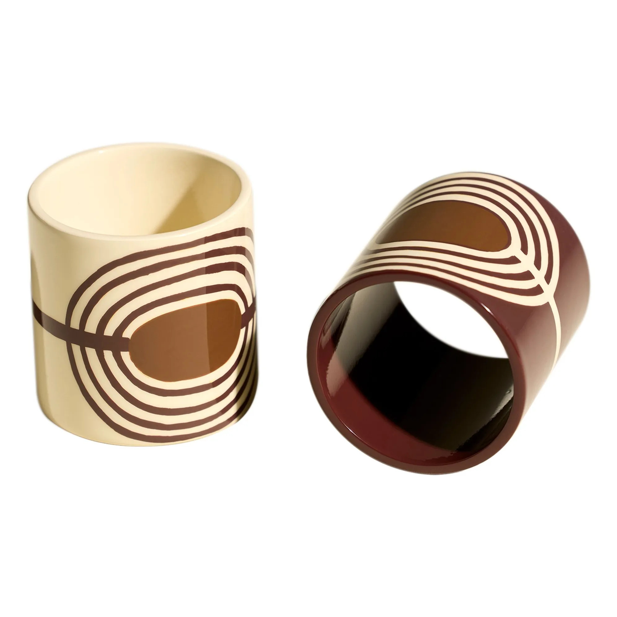 Mirage lacquered napkin rings - Set of 2 | Carmine red | Smallable