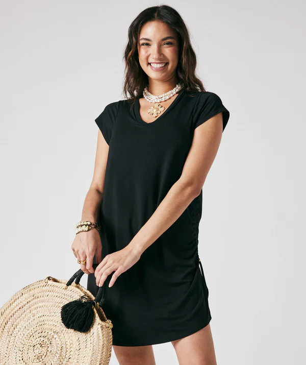 Vera V neck Dress with built-in bra | Shebird