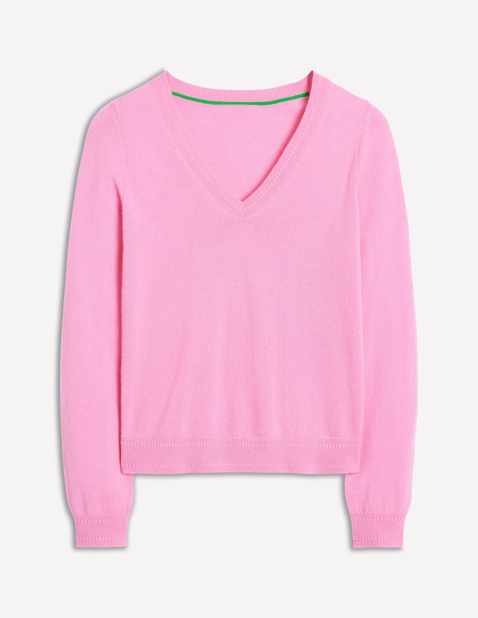 Eva Cashmere V-Neck Jumper-Meadowsweet Pink | Boden UK