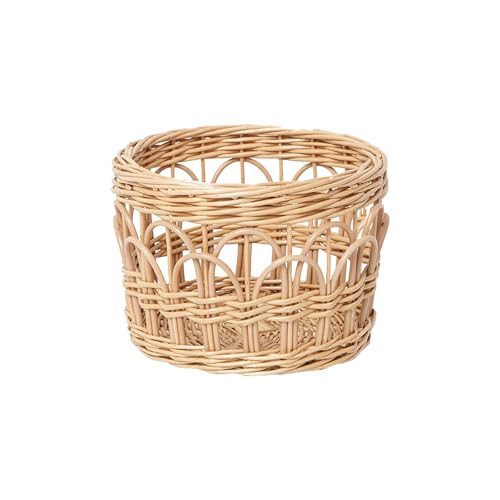 Round Wicker Basket, Woven Hollow Willow Storage Basket for Decoration Organizing Shelves | Amazon (US)