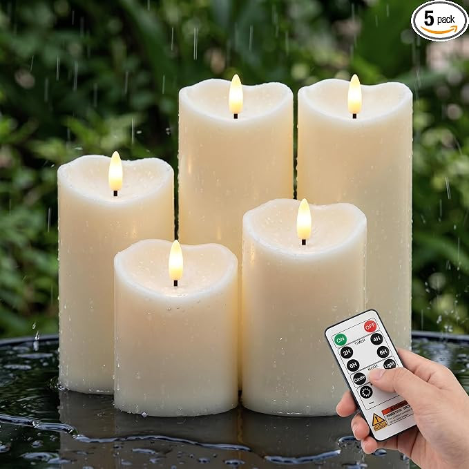 Amagic IP65 Waterproof Outdoor Flameless Candles with Remote, LED Candles Battery Operated with T... | Amazon (US)