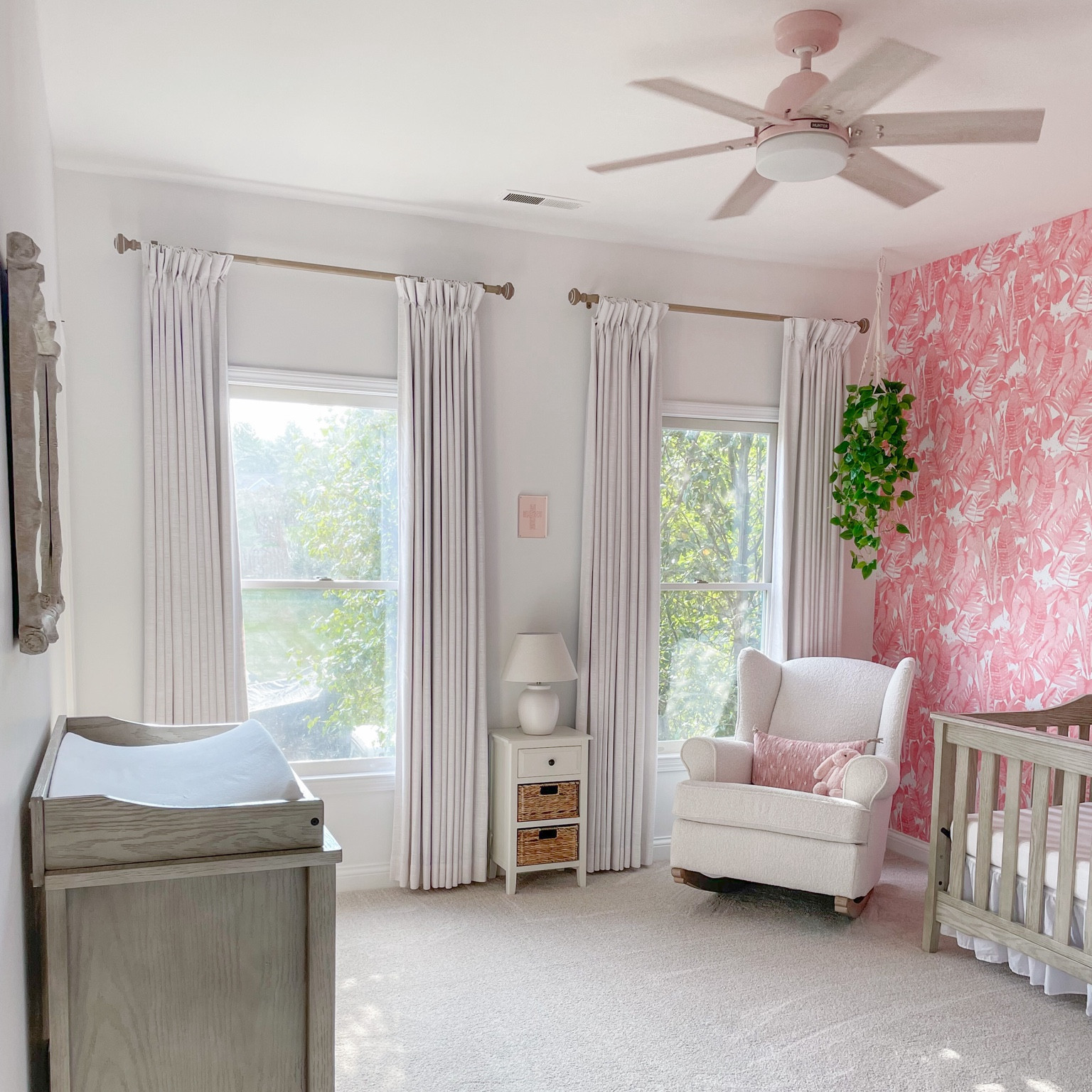 CURTAINS:
100% blackout.
Linen curtains in BEIGE WHITE.
Header style: pinch pleat.
These are memory trained.

#LTKbaby #LTKhome