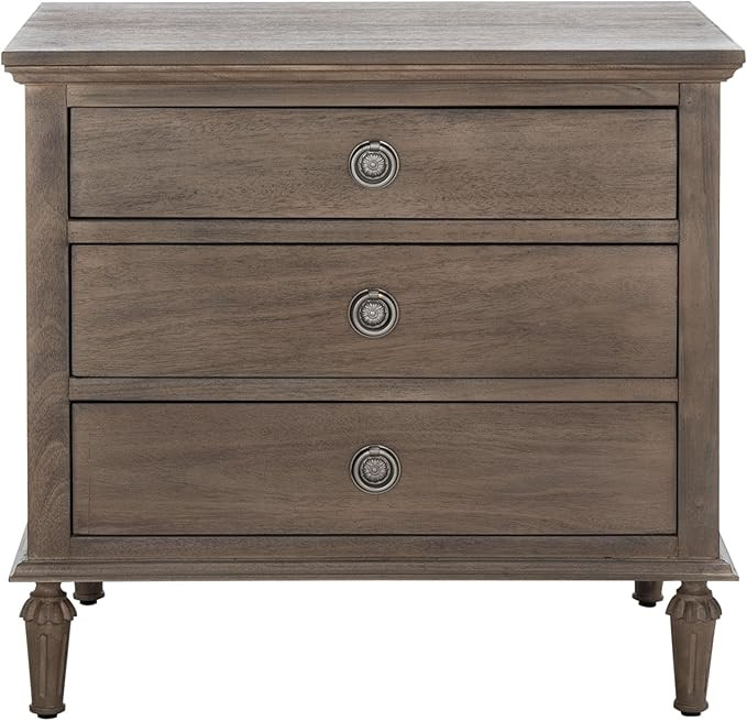 SAFAVIEH Couture Home Collection Lisabet Light Brown 3-Drawer Wood Nightstand Table (Fully Assemb... | Amazon (US)