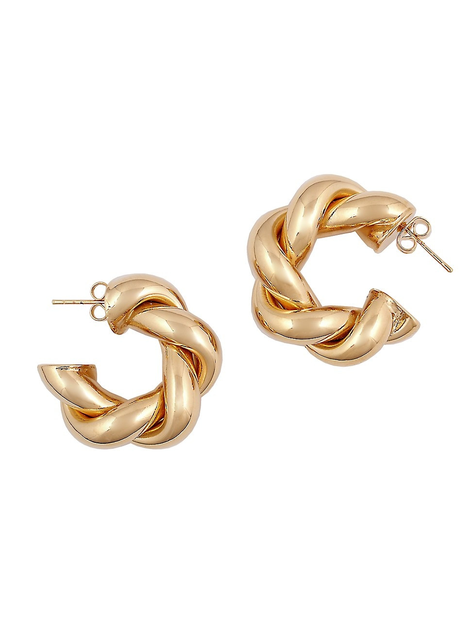 Women's Twist 14K-Gold-Plated Hoop Earrings - Yellow Gold | Saks Fifth Avenue