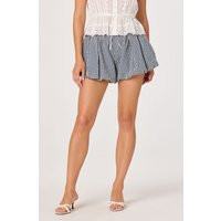 ASTR the Label | Margeen Gingham Bubble Hem High-Rise Shorts in Blue gingham | Size XS | ASTR The Label (US)