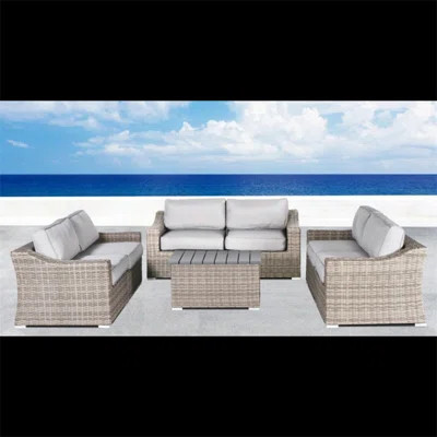 7-Piece Fully Assembled Wicker Patio Sofa Set With Cushions – Seats 6 Comfortably | Wayfair North America