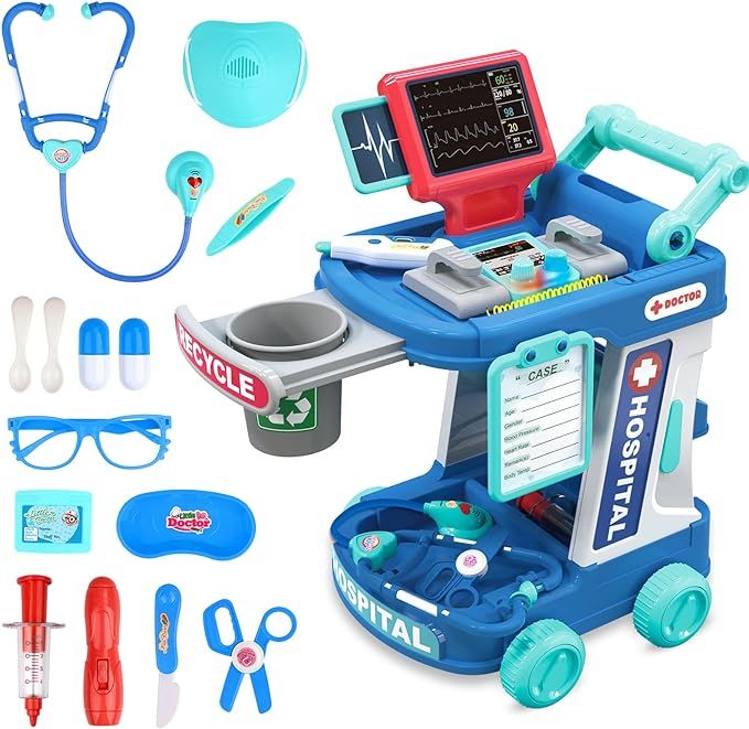 deAO Doctors Trolley Set for Kids, Doctors Playsets for Kids age 3-12, Toys Little Doctors Kids M... | Amazon (UK)