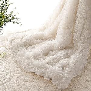 EMME Baby Blanket Super Soft Fuzzy Faux Fur Blanket Plush Warm Receiving Blanket for Girl and Boy... | Amazon (US)