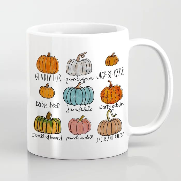 11 Oz Coffee Mug, Pumpkin Assortment Mug, Cute Autumn Pumpkins Mug,Cute gift mug for pumpkin love... | Amazon (US)