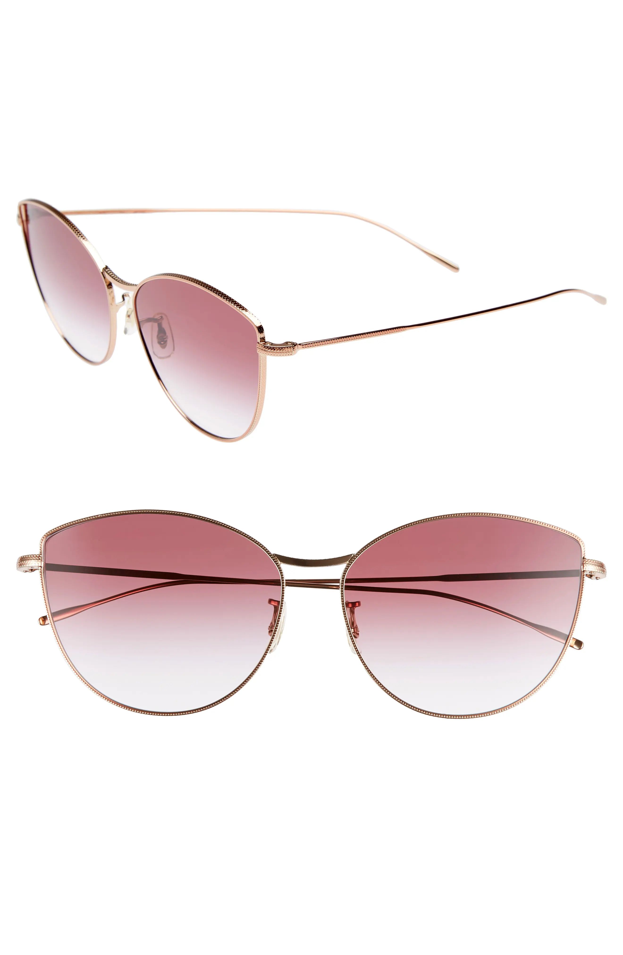 Women's Oliver Peoples Rayette 60mm Cat Eye Sunglasses - Soft Rose Gold | Nordstrom