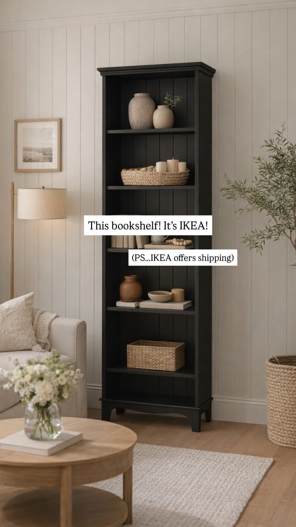 Can you believe this bookshelf is from IKEA! IKEA offers shipping. I love this LOMMARP line from IKEA. I have the cabinet and it's such amazing quality and looks like Pottery Barn! 

 #LTKHome