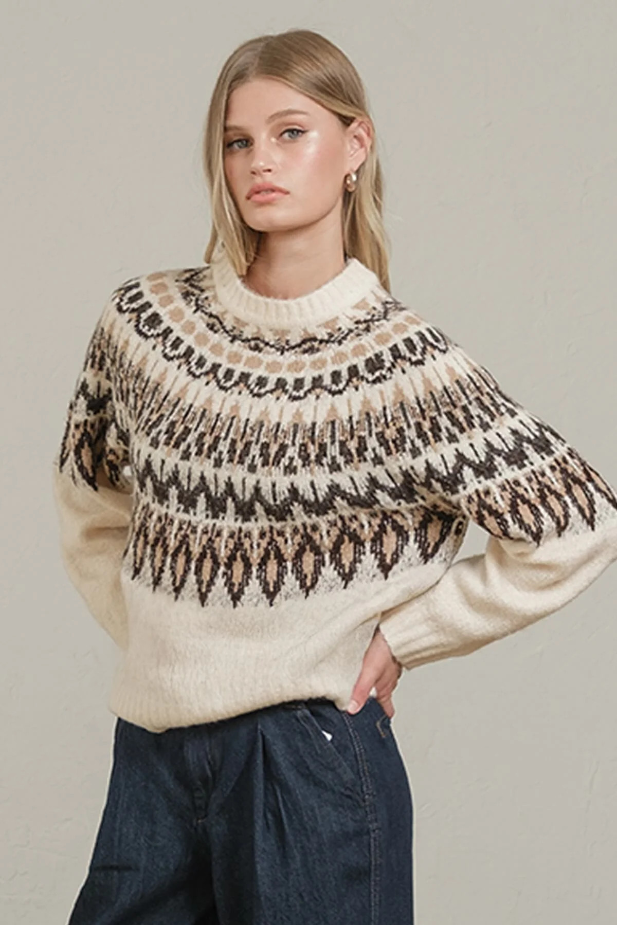 Raisonnel Nordic Pattern Knit Sweater | Social Threads