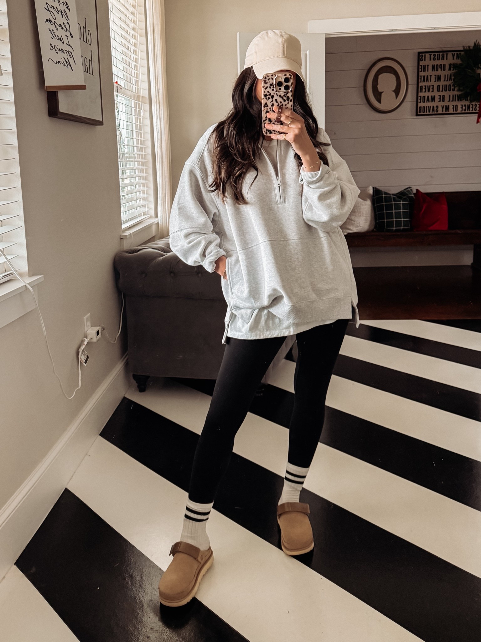 Comfy cozy casual outfit 
-quarter zip : sold out. s; runs big - size down! Linking similar
-white layering tee: M: I always size up in these for length to cover butt in leggings
-leggings: tts
-ugg clogs: tts

#LTKmomlife #LTKdayinmylife #LTKmorningroutine